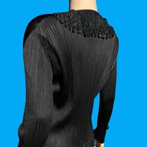 PLEATS PLEASE Issey Miyake Black Patchwork Numbered Shirt Long Sleeve Size 3 M L